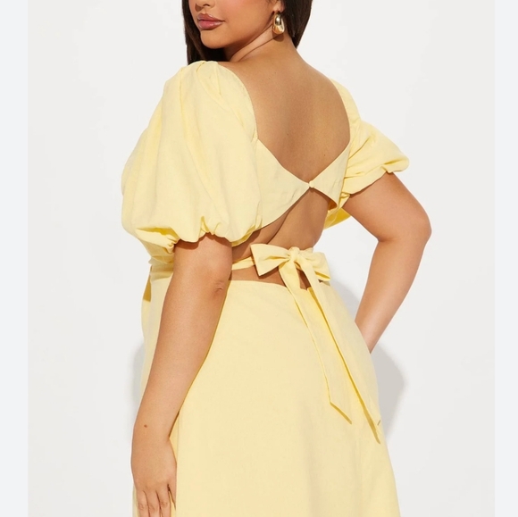 Fashion Nova Dresses & Skirts - Fashion Nova Linen Blend Sienna Yellow Mini Dress